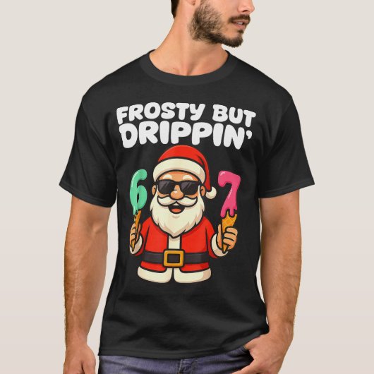 Six Seven Santa Santa Sungles Ice Cream Christmas  T-shirt (Voorkant)