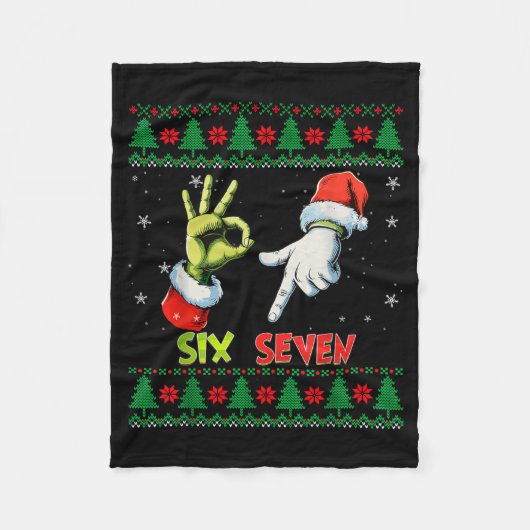 Six Seven Skeleton Meme Christmas Ugly Sweater 67  Fleece Deken (Voorkant)
