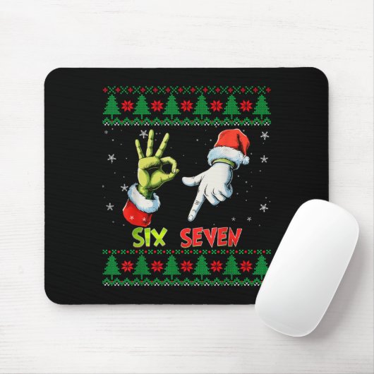 Six Seven Skeleton Meme Christmas Ugly Sweater 67  Muismat (Met muis)