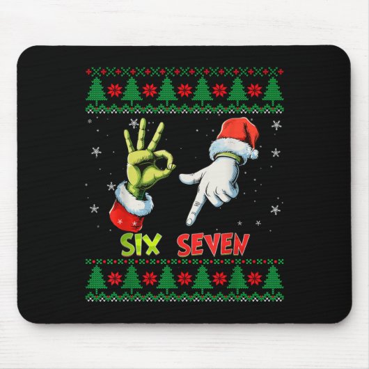 Six Seven Skeleton Meme Christmas Ugly Sweater 67  Muismat (Voorkant)