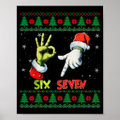 Six Seven Skeleton Meme Christmas Ugly Sweater 67  Poster (Voorkant)