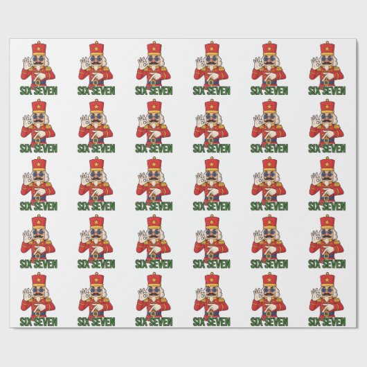Six Seven Snowman Christmas Nutcracker 6 7 Xmas  Cadeaupapier (Vlak)