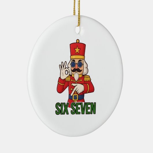 Six Seven Snowman Christmas Nutcracker 6 7 Xmas  Keramisch Ornament (Rechts)