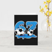 Six Seven Soccer Ice Cream Drip Funny Design  Kaart (Gele Bloem)