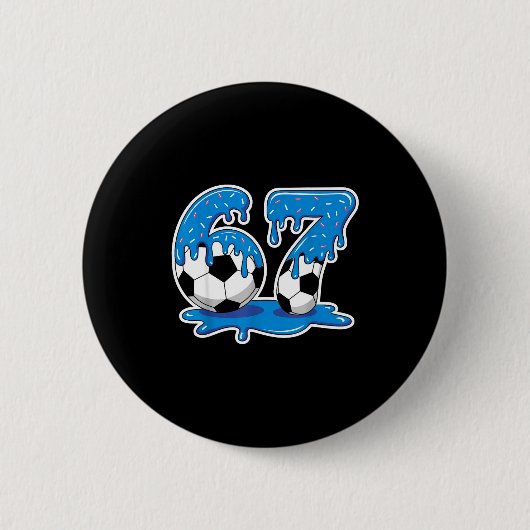 Six Seven Soccer Ice Cream Drip Funny Design  Ronde Button 5,7 Cm (Voorkant)