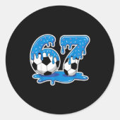 Six Seven Soccer Ice Cream Drip Funny Design  Ronde Sticker (Voorkant)