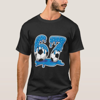 Six Seven Soccer Ice Cream Drip Funny Design T-shirt