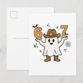 Six Seven Spooky Halloween Sport 67 Mason Meme Aankondigingskaart (Voorkant / Achterkant)