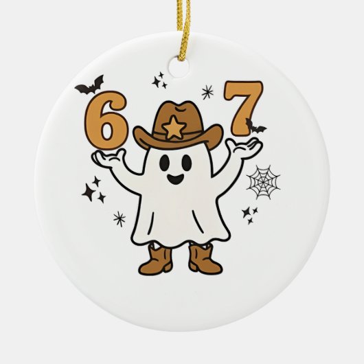 Six Seven Spooky Halloween Sport 67 Mason Meme Keramisch Ornament (Voorkant)
