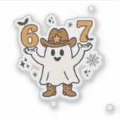 Six Seven Spooky Halloween Sport 67 Mason Meme Sticker (Voorkant)