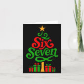 Six Seven Tree Funny Christmas 6 7 Cool Holiday Ri Kaart (Voorkant)