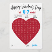 Six Seven Valentine Word Search Heart Exchange Kaart (Voorkant)