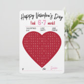 Six Seven Valentine Word Search Heart Exchange Kaart (Staand voorkant)