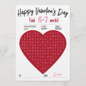 Six Seven Valentine Word Search Heart Exchange Kaart (Voorkant)