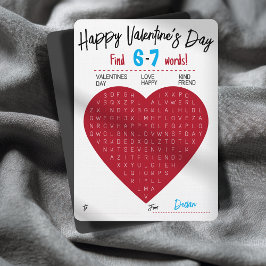 Six Seven Valentine Word Search Heart Exchange Kaart