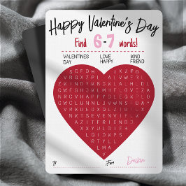 Six Seven Valentine Word Search Heart Exchange Kaart