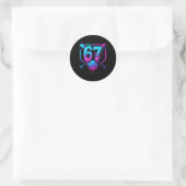 Six Seven Verkopen Ijs Drip Cool 67 Gen Alpha Sl Ronde Sticker (Tas)