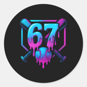 Six Seven Verkopen Ijs Drip Cool 67 Gen Alpha Sl Ronde Sticker