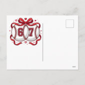 Six Seven Viral Meme Baseball Valentine Edition Tr Feestdagenkaart (Achterkant)