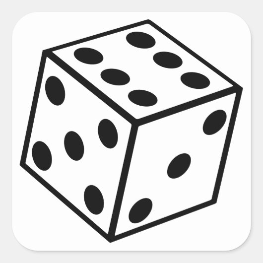 Six Sided Dice Vierkante Sticker (Voorkant)