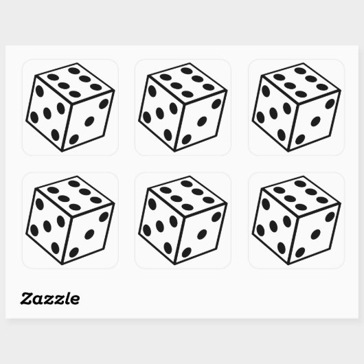 Six Sided Dice Vierkante Sticker (Vel)