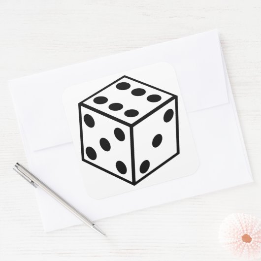 Six Sided Dice Vierkante Sticker (Envelop)