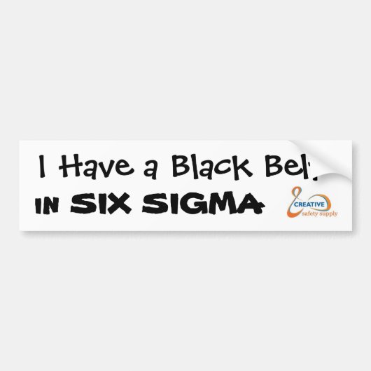 Six Sigma Lean Black Belt-certificering Bumpersticker (Voorkant)