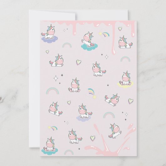 SIX & Sparkling Unicorn Graffiti Girl 6e verjaarda Kaart (Achterkant)