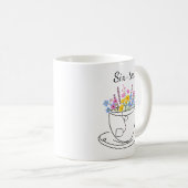 Six-Tea 60th Birthday Whimsical Colorful Floral   Koffiemok (Voorkant rechts)