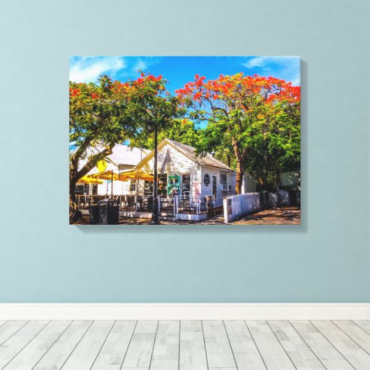 Six Toed Cat Cafe Canvas Afdruk (Insitu (Houten vloer))