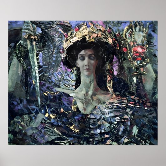 Six-winged Seraphim (Azrael) by Mikhail Vrubel Poster (Voorkant)