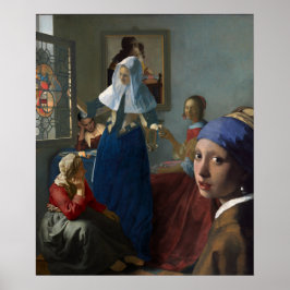 Six women gathering - by Johannes Vermeer Poster