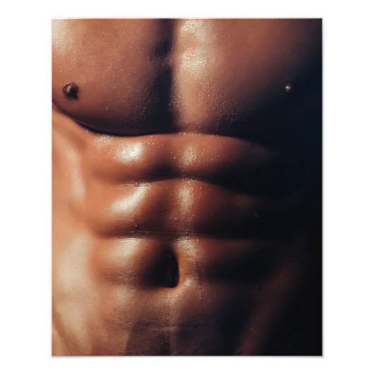 Sixpack Closeup Hot Guy Poster (Voorkant)