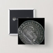 Sixpence Vierkante Button 5,1 Cm (Voorkant /achterkant)