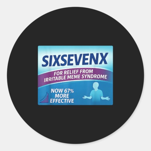 Sixsevenx Relief From Meme Numbers Parody Teacher  Ronde Sticker (Voorkant)