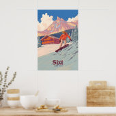 Sixt Snowboarden Reisposter Poster (Keuken)