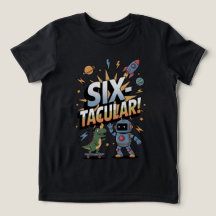 SIXtacular - 6th Birthday T-shirt voor kinderen