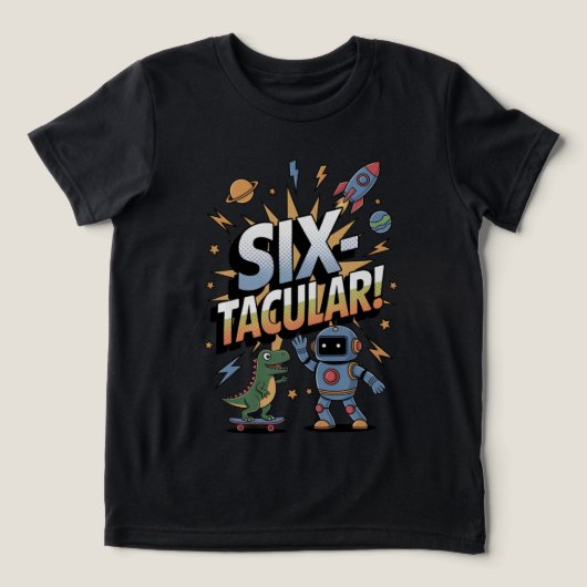 SIXtacular - 6th Birthday T-shirt voor kinderen (Design voorkant)