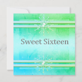 SIXTEEN-INVITATIE Licht groen kristal Kaart