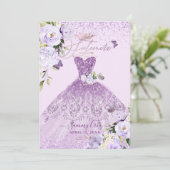 Sixteenera Dusty Lila Paars Glitter Gown Kaart (Staand voorkant)