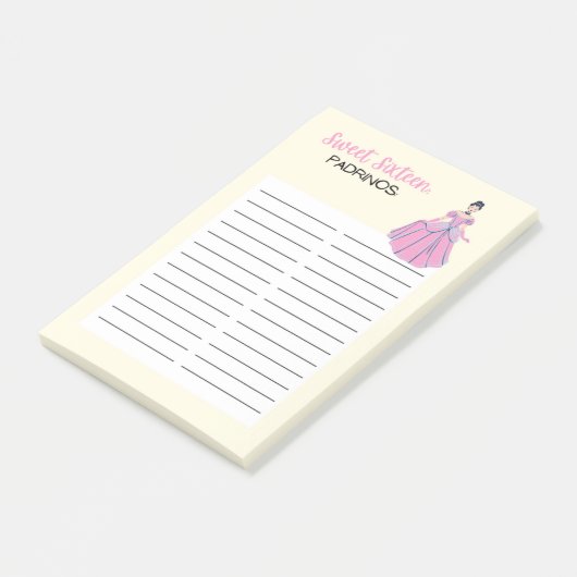 SIXTEENLIJST VAN SWEET POST-IT® NOTES (Schuin)