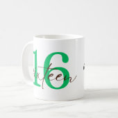 Sixteenth 16 Year Anniversary Personalization Koffiemok (Voorkant links)