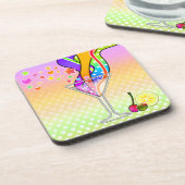 SIXTEITEN POP ART STYLE MARTINI BIER ONDERZETTER (Linkerzijde)