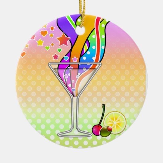 SIXTEITEN POP ART STYLE MARTINI KERAMISCH ORNAMENT (Voorkant)