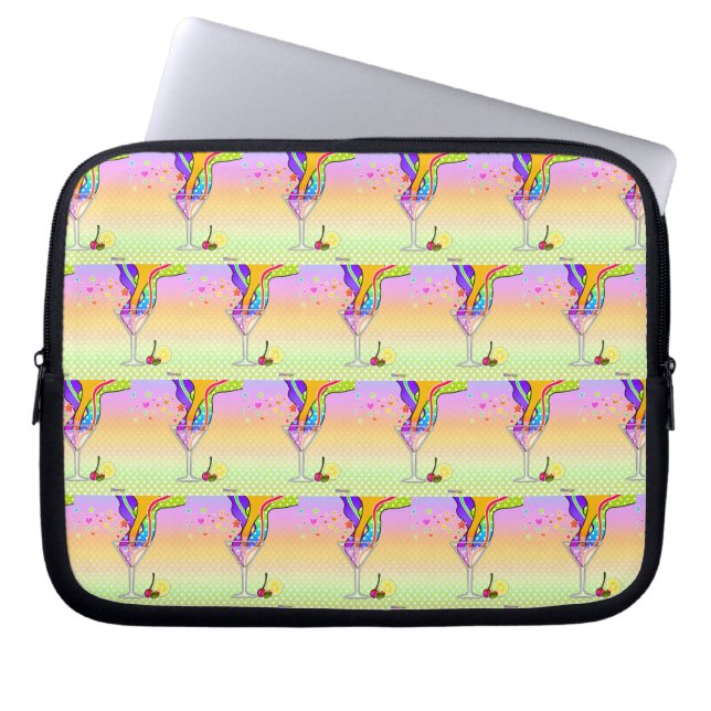 SIXTEITEN POP ART STYLE MARTINI LAPTOP SLEEVE (Voorkant)