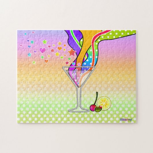 SIXTEITEN POP ART STYLE MARTINI LEGPUZZEL (Horizontaal)