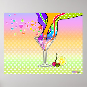 SIXTEITEN POP ART STYLE MARTINI POSTER