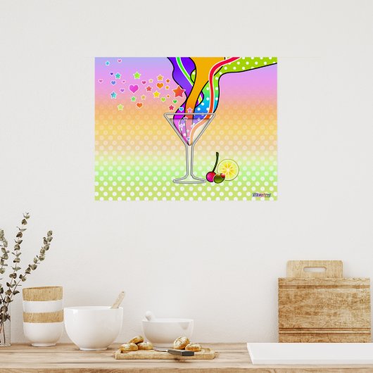 SIXTEITEN POP ART STYLE MARTINI POSTER (Keuken)