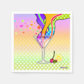 SIXTEITEN POP ART STYLE MARTINI SERVETTEN (Voorkant)
