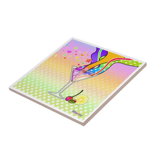 SIXTEITEN POP ART STYLE MARTINI TEGELTJE (Zijkant)
